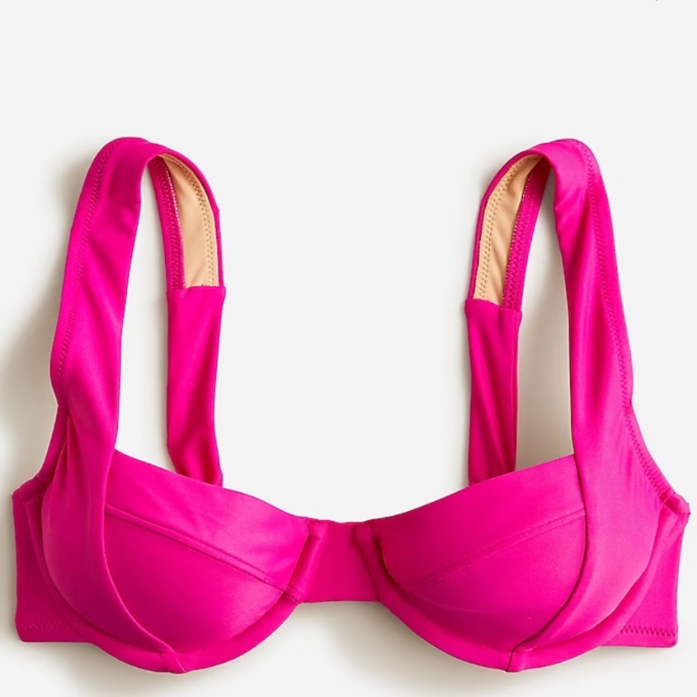 🔥NWT J crew hot pink bikini top - also selling a matching bottom🔥